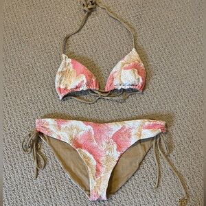 LULI FUMA Bikini Set Sparkle Pink and Tan Bikini Set small